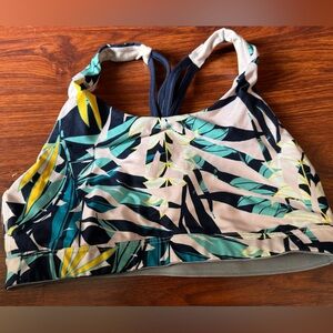 Old Navy Active Leaf Print Sports Bra in Teal, Navy, Yellow, White